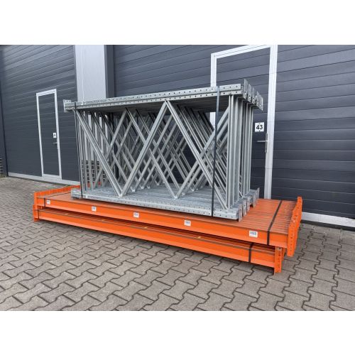 Palettenregalanlage Palettenregal, gebraucht | Dexion P90 | Regalst&auml;nder: 2.000 x 1.100 mm | lichte Weite: 3.000 mm | orange | Regall&auml;nge: 37,17 lfm.