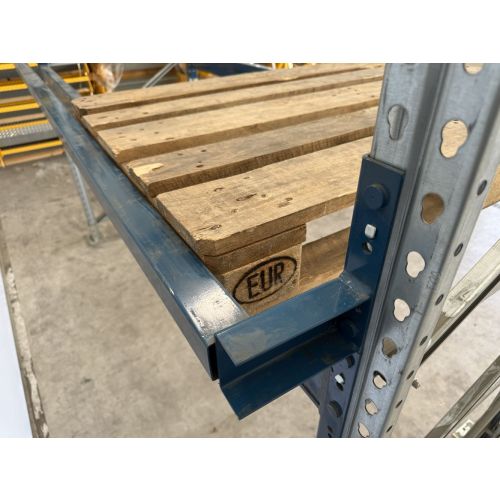Durchschubsicherung Ladungsbegrenzer f. Palettenregale, gebraucht | Polypal | Gesamtlänge: 1.850 mm | Profilabm.: 50 x 50 mm | blau