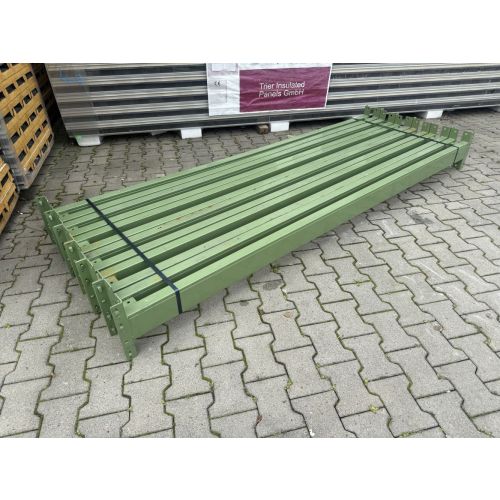 Palettenregaltraverse Traverse Palettenregal, gebraucht | Bito PL 38 | lichte Weite: 2.700 mm | K: 127 x 50 mm | inkl. 2 Laschen f&uuml;r Kreuzverband | gr&uuml;n | 3 HK