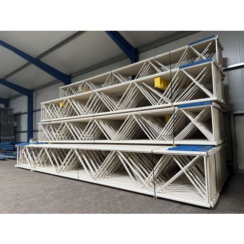 Palettenregalständer Regalständer Palettenregal, gebraucht | Nedcon NS | Ständerhöhe: 9.000 mm | Ständertiefe: 1.100 mm | cremeweiß