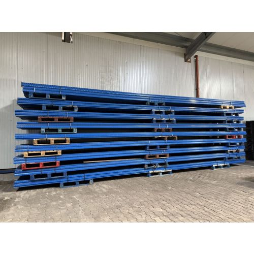 Palettenregalständer Regalständer Palettenregal, gebraucht | Jung Heinrich Esmena | Rahmenprofile: P 100 x 81,3 x 1,80 mm | Ständertiefe: 1.100 mm | Ständerhöhe: auswählbar | blau