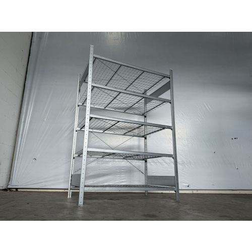 Fachbodenregal Magazinregal, neu | META CLIP | Gesamthöhe: 2.000 mm | Gesamttiefe: 835 mm | Gitterrostboden: 1.300 mm | Regallänge: 1,40 lfm.