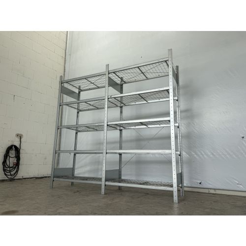Fachbodenregal Magazinregal, neu | META  CLIP | Gesamthöhe: 2.000 mm | Gesamttiefe: 535 mm | Gitterrostboden | Regallänge: 2,15  lfm.