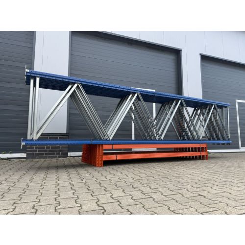 Palettenregalanlage Palettenregal Regalanlage, gebraucht | Arestant AS | Regalst&auml;nder: 5.000 x 1.100 mm | lichte Weite: 2.705 mm | Kopftraverse | Regall&auml;nge: 19,85 lfm.