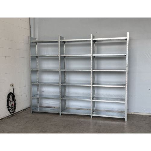  Fachbodenregal Magazinregal, gebraucht | META CLIP | Gesamthöhe: 2.475 mm | Gesamttiefe: 435 mm | Vollwand | Regallänge: 3,20 lfm.