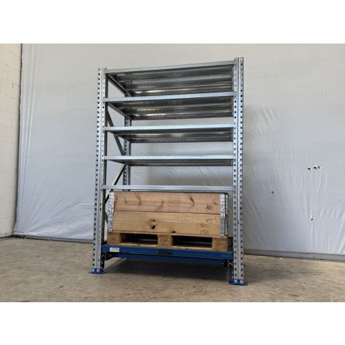 Fachbodenregalanlage Fachbodenregal, gebraucht | SSI Schäfer PR 600 | Palettenauszug  | Regalständer: 2.100 x 800 mm | Fachboden: 1.295 mm | Regallänge: 1,48 lfm. 