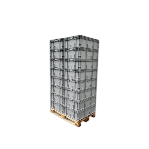 16x Stapelkiste SSI Schäfer L-KLT 8280 in Grau - 600 x 800 x 280 mm