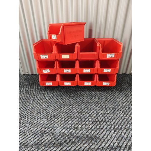 Sichtlagerkiste SSI Schäfer LF 221 Maße: 225 x 150 x 125 mm - Rot, gebraucht