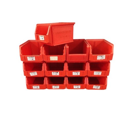 Sichtlagerkiste SSI Schäfer LF 221 Maße: 225 x 150 x 125 mm - Rot, gebraucht