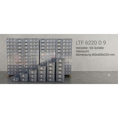 LTF 6220 D9 Stapelkisten Lagerkiste Transport 600x400x220 mm SSI Schäfer Grau