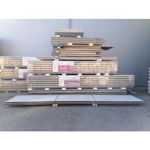 Sandwichplatten 60 mm Wand II. Wahl RAL 9002 Grauwei&szlig; Paket 32B