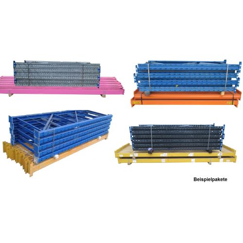 Palettenregal Restpostenpaket, Regall&auml;nge: 13,10 - 15,60 lfm. Regalst&auml;nder: 2.000 x 900 - 1.200 mm 