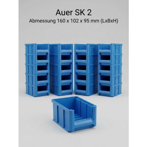 Auer Sichtlagerkisten, neu, SK 2, 160x102x75mm in Blau