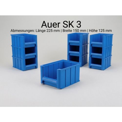 Sichtlagerkiste Auer SK 3 Maße: 225 x 150 x 125 mm in Blau