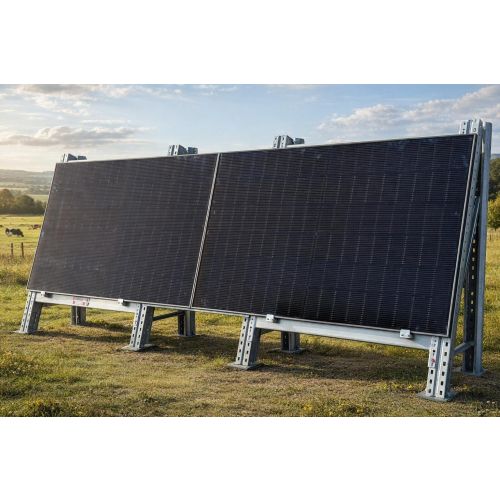 Solarzaun Solarpanelgestell PV Modulgestell, gebraucht | Dexion P90 | Gesamtl&auml;nge: 3.530 mm | Gesamth&ouml;he: 1.510 mm