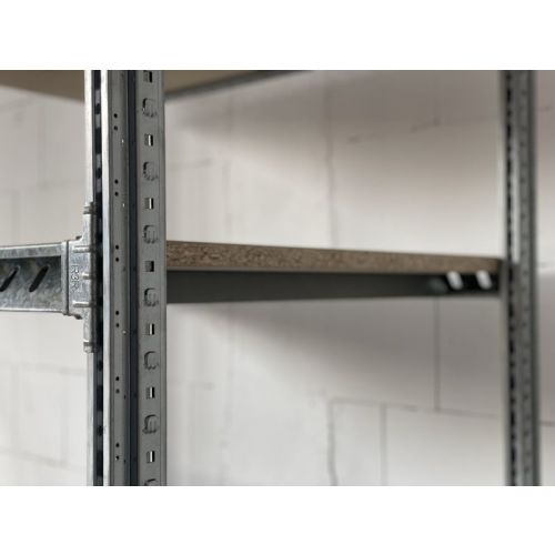 2x Fachbodentraversen inkl. 2x Uniträger und Holzfachboden, II. Wahl (Neuware) | passend für SSI Schäfer R 3000 | Regaltiefe: 800 mm