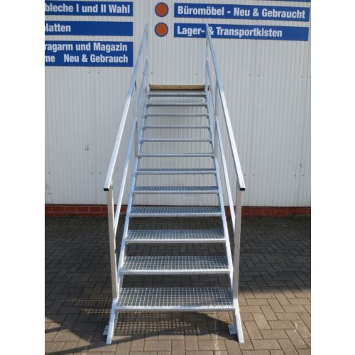 Stahltreppe verzinkt, Neu 2,50m | 38°