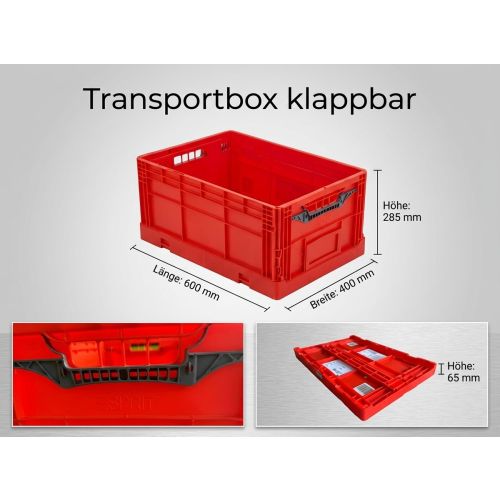 Faltbox Klappkiste Lagerkiste Transportkiste 600x400x285 mm Rot gebraucht