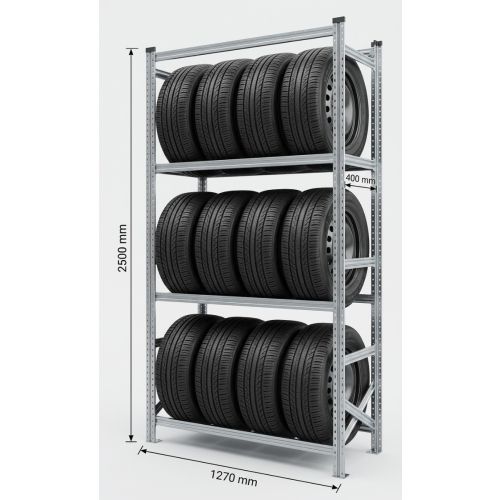 -NEUWARE- Reifenregal S-1, 2.500 x 400 mm, Steckregal, Lagerregal 