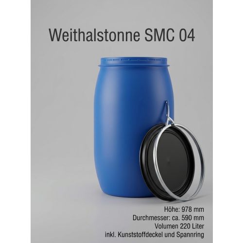 Weithalstonne SMC 04 | Tonne Fass Wasserfass 220 Liter