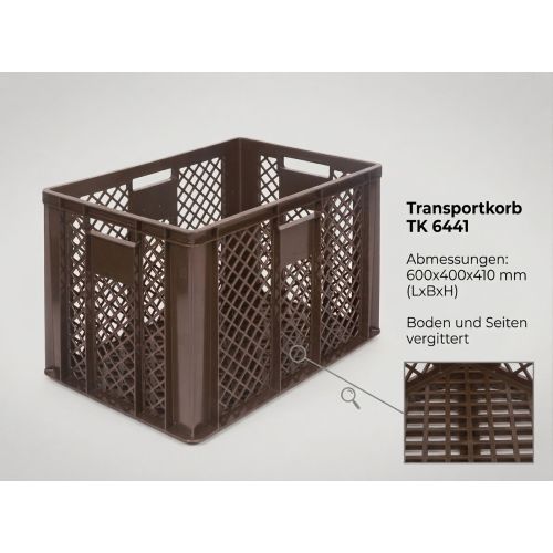 Transportkorb TK 6441 Stapelkiste Bäckerkiste 600x400x410 mm Braun