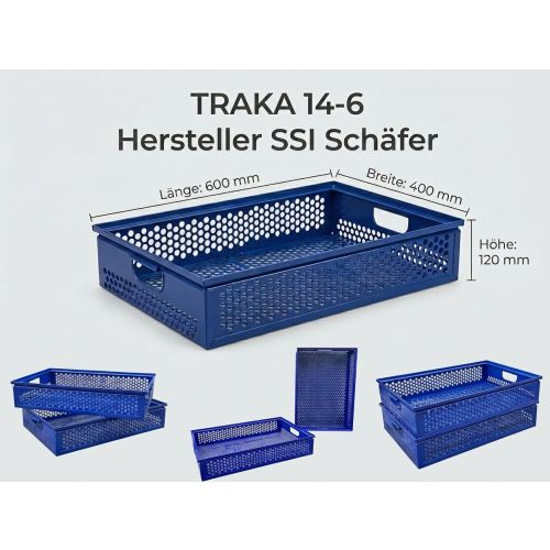 Stapelkiste Metallkiste Transportkiste Metall Eurobox / SSI Schäfer / Traka 14-6 / Abm.: 600 x 400 x 120 mm / Stückzahl: auswählbar 