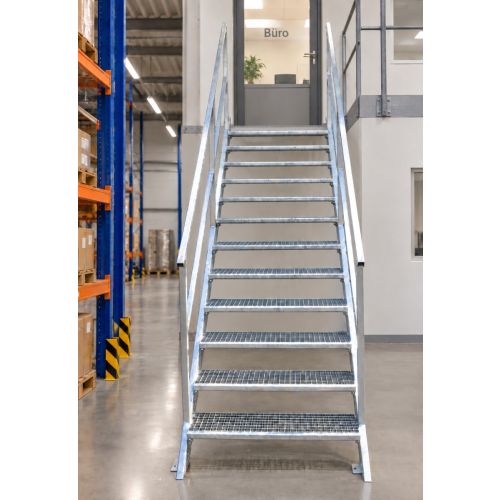 Stahltreppe verzinkt, Neu 2,75m | 38°
