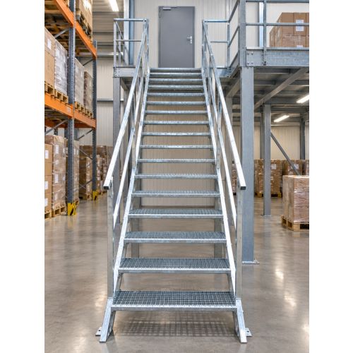 Stahltreppe verzinkt, Neu 3,50m | 38°
