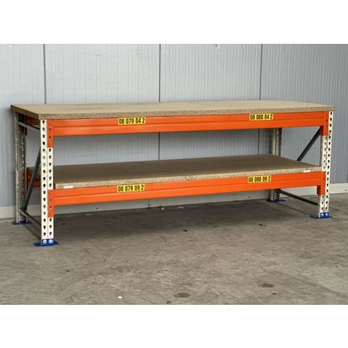 Werkbank Polypal, gebraucht | grauweiß | Werkbankbreite: 2.500 mm | Höhe: 938 mm | Werkbanktiefe: wählbar