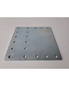 Metallplatte Bodenplatte Fußplatte, gebraucht | Abm.: 290 x 290 mm | sendzimir verzinkt