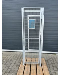 Stahltür Tür mit Rahmen, gebraucht | Gesamtabm.: 2.210 x 750 mm (HxB) | DIN – Rechts | grau
