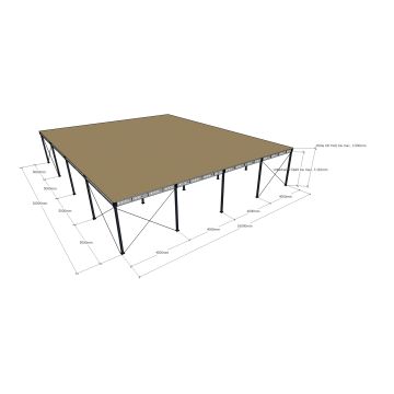 Lagerbühne neu 16,00 x 20,00 m, Tragkraft 500 kg / m²