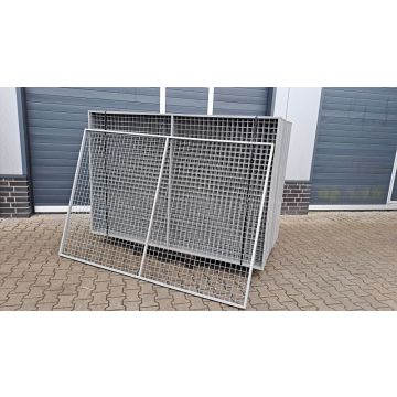 Rückwandgitter Gitter f. Palettenregale, gebraucht | Gesamtbreite: 2.200 mm | Gesamthöhe: 1.500 mm | Materialfarbe: grau