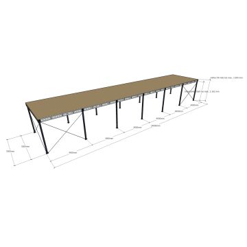 Lagerbühne 24.000 x 5.000 mm, Tragkraft 500 kg / m²