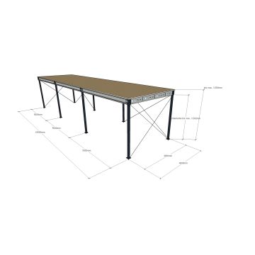 Lagerbühne neu 4,00 x 15,00 m, Tragkraft 500 kg / m²