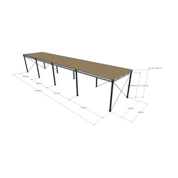 Lagerbühne neu 4,00 x 20,00 m, Tragkraft 500 kg /m ²