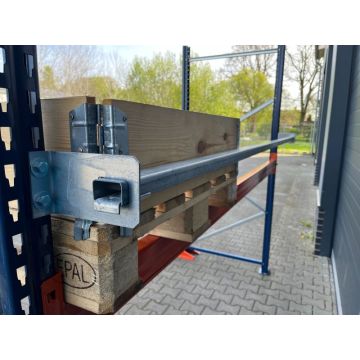 C-Profil f. Durchschubsicherung Ladungsbegrenzer f. Palettenregale II. Wahl / passend f. Mecalux / f. Lichte Weite: 3.600 mm / Profil: 50 x 30 mm