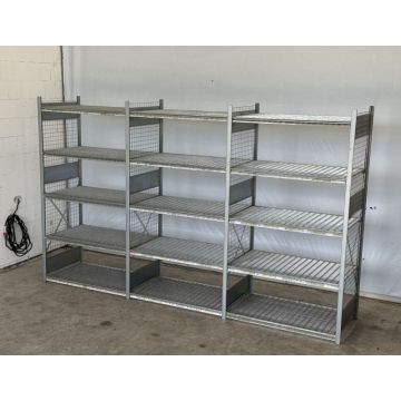 Fachbodenregal Magazinregal, gebraucht | Dexion HI280 | Gesamthöhe: 2.400 mm | Gesamttiefe: 800 mm | Gitterrostboden | Regallänge: 3,89 lfm.