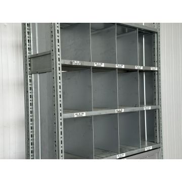 Fachteiler für Fachbodenregale, gebraucht | SSI Schäfer R 3000 | f. Ständertiefe: 400 mm | Fachhöhe: 291 mm | sendzimir verzinkt