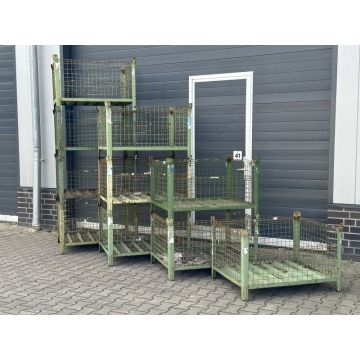 10x Gitterbox Stapelbox Metallbox, gebraucht | Abm.: 1.030 x 830 x 650 mm (BxTxH) | Stapelbar | grün | Bezeichnung: GB-2