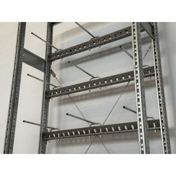 Fachbodenregal Kabelregal Magazinregal mit Fachteiler, gebraucht | SSI Schäfer R 3000 |  Gesamthöhe: 2.494 mm | Gesamttiefe: 400 mm | Regallänge: 1.056 mm