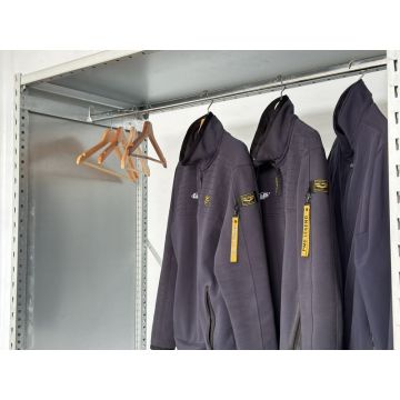 Kleiderstange für Fachbodenregale, gebraucht | Stow Stowshelf | für Feldbreite: 1.265 mm | inkl. Konsolen | sendzimir verzinkt