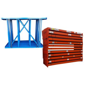 Palettenregalanlage gebraucht, Redirack / Regalständer: 2.000 x 1.500 mm / Lichte Weite: 3.260 mm / Regallänge: 16,80 lfm.