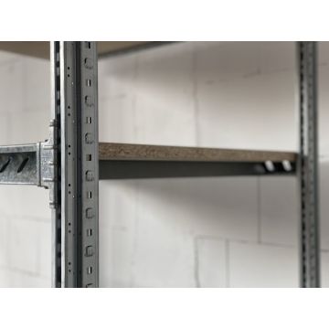 2x Fachbodentraversen inkl. 2x Uniträger und Holzfachboden, II. Wahl (Neuware) | passend für SSI Schäfer R 3000 | Regaltiefe: 800 mm