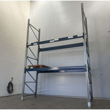 Palettenregalanlage Palettenregal, gebraucht | Polypal Stockpal | Regalständer: 4.000 x 1.100 mm | Lichte Weite: 2.700 mm | Durchschubsicherung | Regallänge: Auswählbar