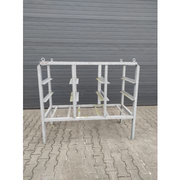 Transportregal | Einschubregal | Gerüstpalette | 1.665 x 730 x 1.440 mm (BxTxH) | Feuerverzinkt | mit Kranösen