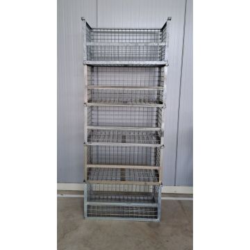 Gitterbox Metallbox Gitterbehälter, gebraucht / 820 x 420 x 420 mm (B x T x H) / stapelbar / verzinkt