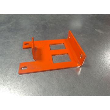 Halter f. Durchschubsicherung Agraffenwinkel Konsole, gebraucht | Gesamtlänge: 130 mm | Gesamtbreite: 160 mm | Öffnungsmaß: 52 x 34 mm