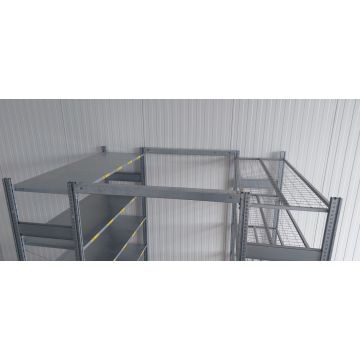 Gangprofil Rahmenverbinder Fachbodenregal, gebraucht | SSI Schäfer R 3000 | Gesamtlänge: 1.215 mm | Abstand Regalständer: 1.195 mm | C-Profil: 75 x 65 x 10 mm