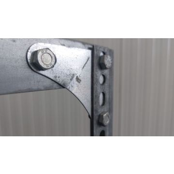 Eckplatten Knotenbleche Fachbodenregal, gebraucht | Dexion Schraubregal | Schenkelabm.: 80 x 80 mm | verzinkter Stahl